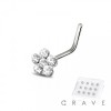 MULTI CZ FLOWER L-SHAPE 316L SURGICAL STEEL NOSE RING BOX